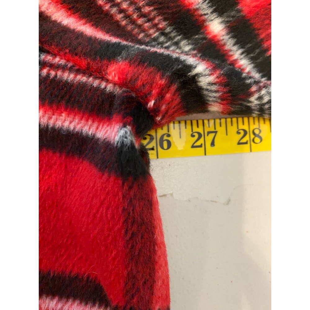 CJ Banks Red & Black Plaid Sherpa Collar Jacket 2X - Picture 8 of 10